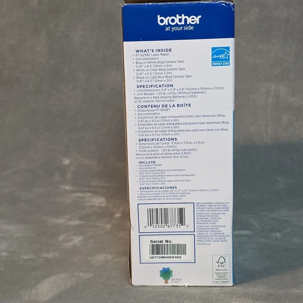 brother p-touch label maker N25BTV3 New OPEN BOX